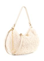 Tas Laurina van knuffelig teddypluche en generfd kalfsleer 