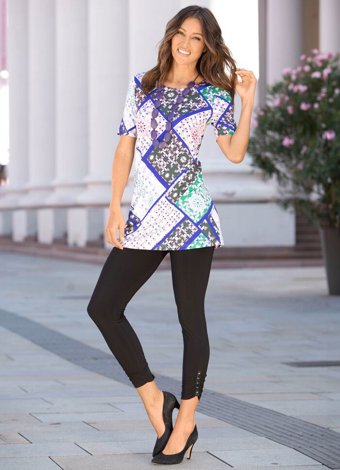 Lang shirt met ronde hals 