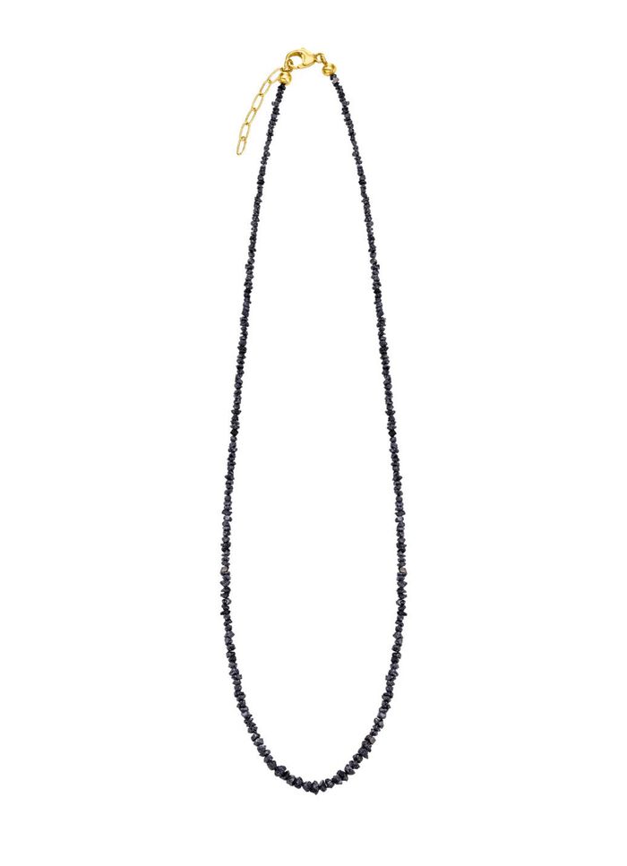 Uitzonderlijke ketting met ruwe diamanten in donkergrijs 