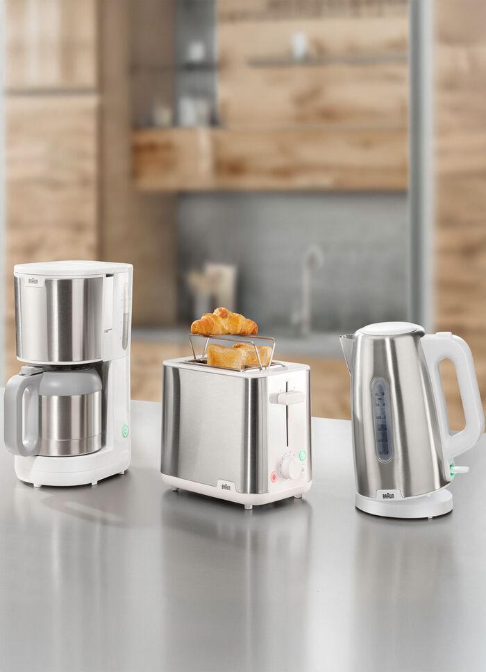 BRAUN ontbijtserie PurShine van hoogwaardig roestvrij staal 