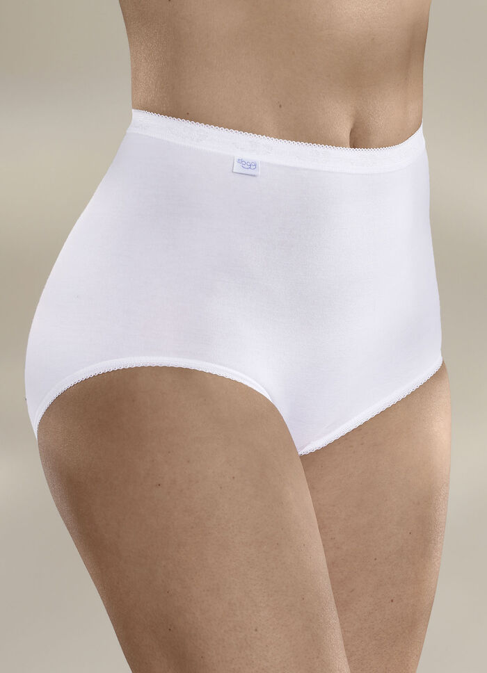 Sloggi set van drie maxislips met elastische manchetten WIT