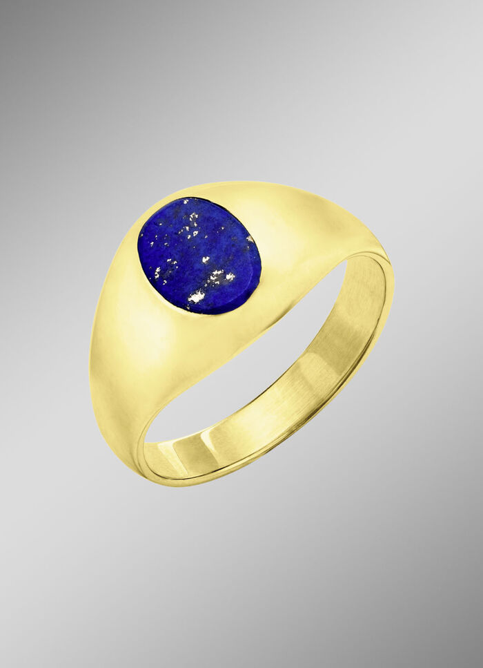 Herenring met echte lapis lazuli 