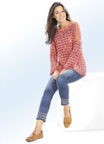 Jeans met uitgebreid borduursel JEANSBLAUW