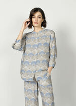 Lange blouse met harmonieuze print 