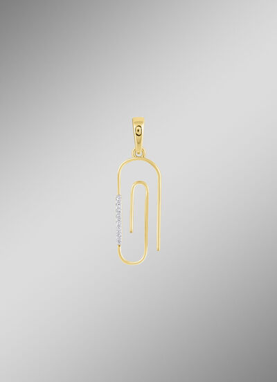 Paperclip hanger met 8 diamanten 