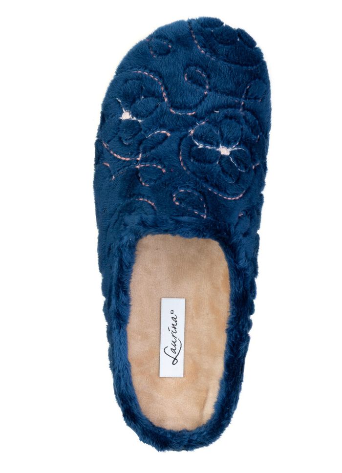 Laurina, gevoerde damespantoffels, met anatomisch gevormd voetbed MARINE