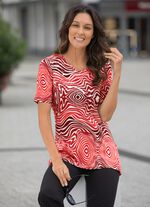 Shirt met zilverfolie aan de voorkant in 2 kleuren ROOD-WIT