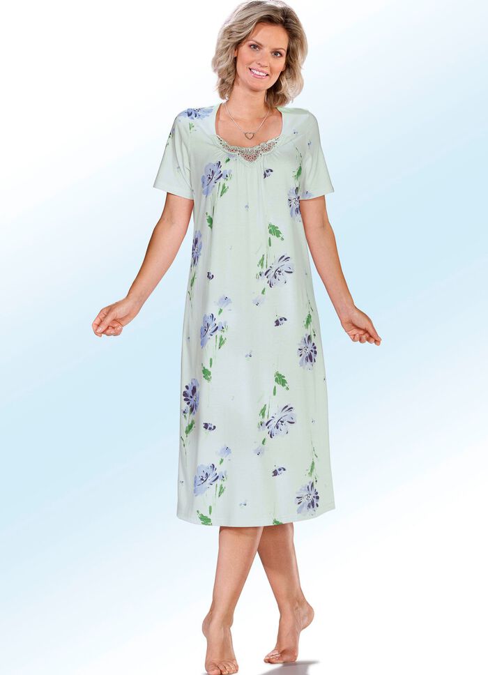 Set van twee kanten nachthemden met korte mouwen 