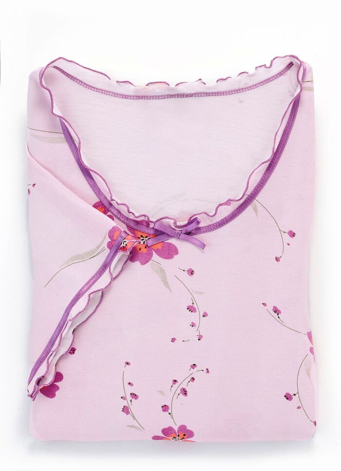 Nachthemd, korte mouwen met V-hals 