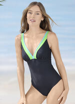 Sunmarin badpak met gekleurde inzetstukken 