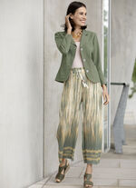 Geplooide culottes met gevlochten strik 