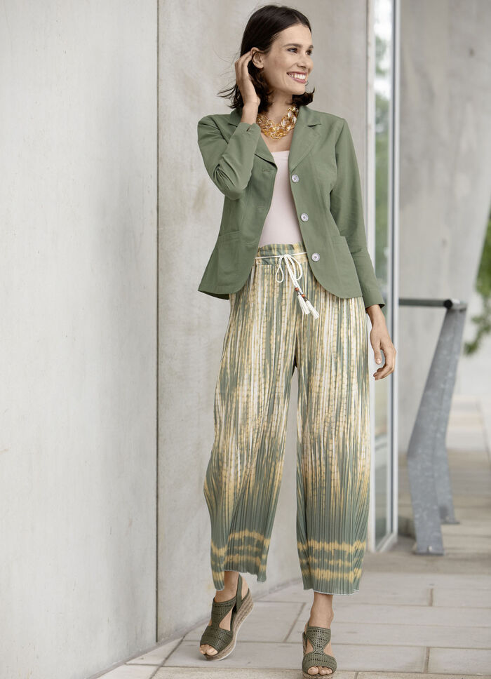 Geplooide culottes met gevlochten strik 