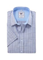 Geruit "Milano Italy" shirt in 4 kleuren LICHTGRIJS GERUIT