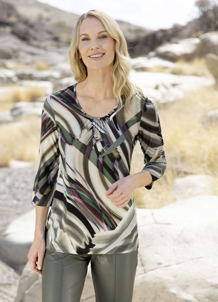 Shirt met schitterende all-over print 