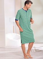 Nachthemd met knoopsluiting en zijsplitten 