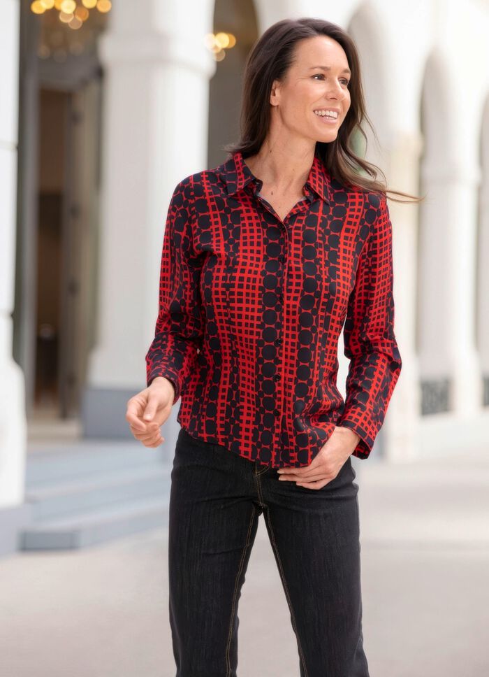 Blouse met overhemdkraag 