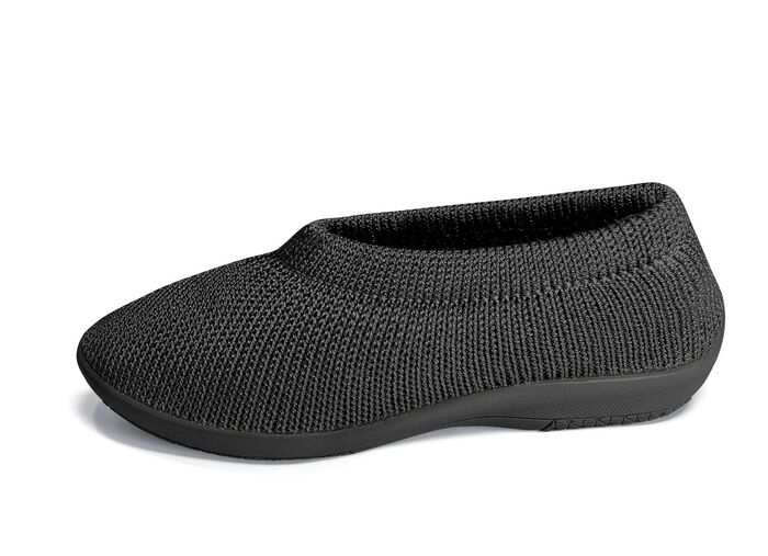 Ballerina met elastische insteek ZWART