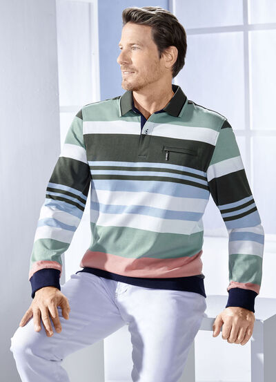 Poloshirt met borstzak met ritssluiting 