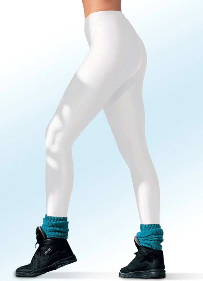Legging met glanzend effect in 4 kleuren WIT
