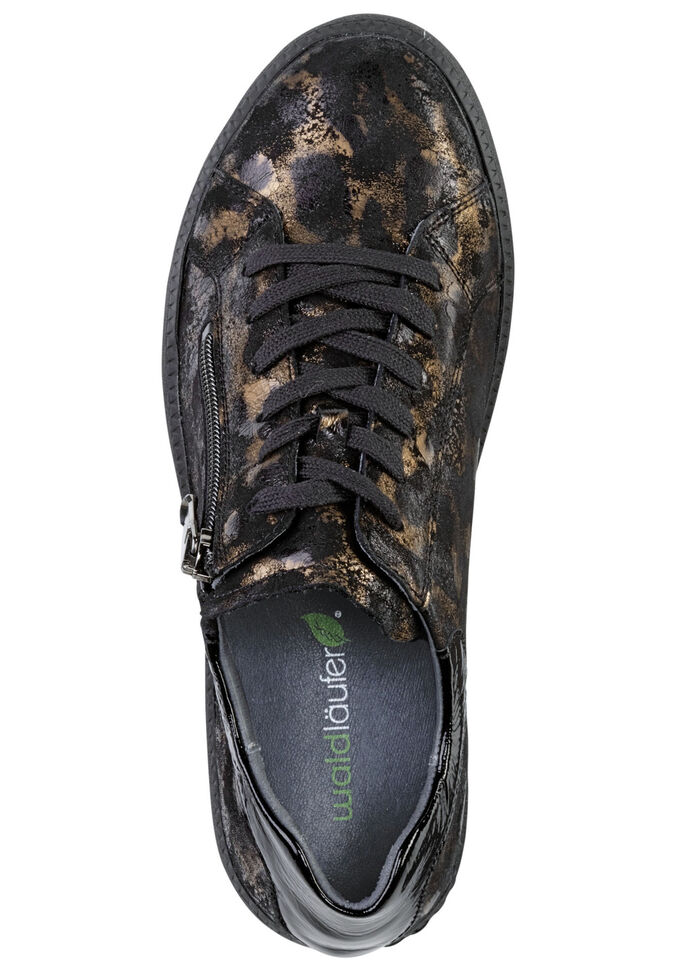 Waldl&auml;ufer sneakers in trendy luipaardlook ZWART-BRONS