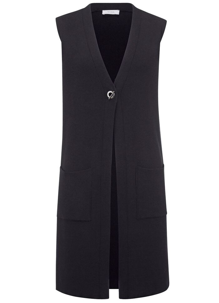 Gebreid vest met decoratieve sluiting 