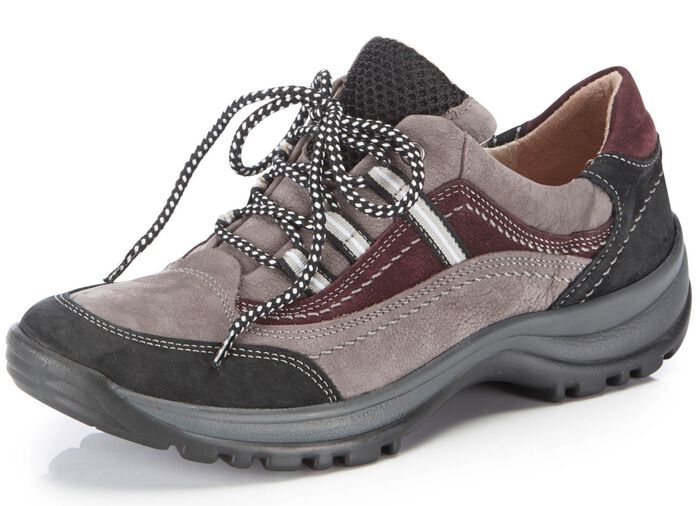 ELENA EDEN veterschoen van gedeeltelijk reli&euml;fnubuckleer 