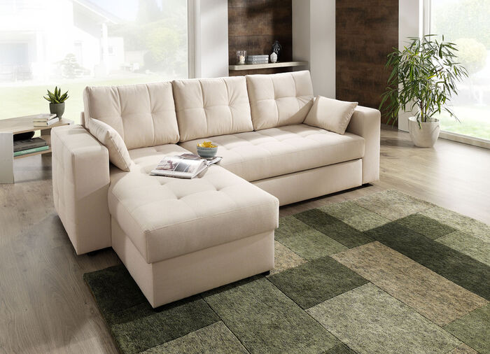 Gestoffeerd meubel met slaapfunctie BEIGE