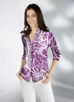 Shirtblouse met opstaande kraag 