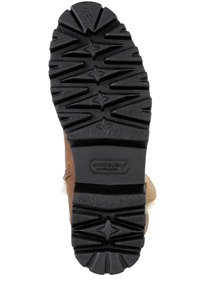 Waldläufer enkellaarsjes met gezellige lamsvachtkraag BRUIN