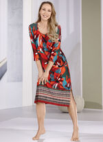 Laurina nachtjapon met inkjetprint en rand 