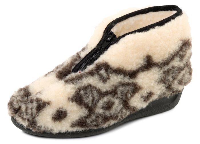 Warme damespantoffels met rits 