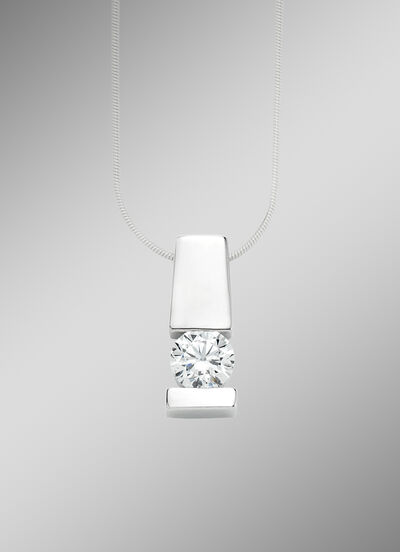 Elegante hanger in witgoud met diamant 