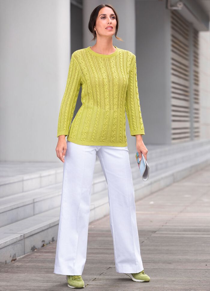 Trui met decoratieve structuurmix 