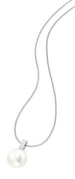 Kettinghanger met zoetwaterparel en briljanten 