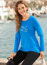 Shirt met strass-versiering op de voorkant 