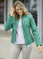 Kort leren jack van &ldquo;Cabrini&rdquo; 