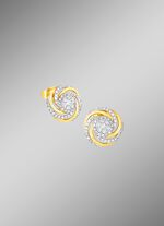 Interessante oorbellen met 14 briljant geslepen diamanten en 90 diamanten 