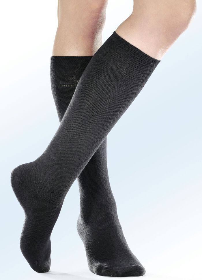 Set van vier thermische kniekousen met comfortranden 