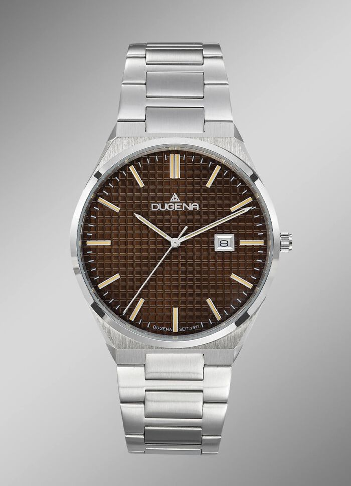 Dugena quartz herenhorloge met roestvrijstalen bandkast 