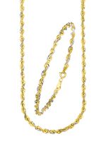 Stijlvolle koordkettingset van 585/- fijn goud 