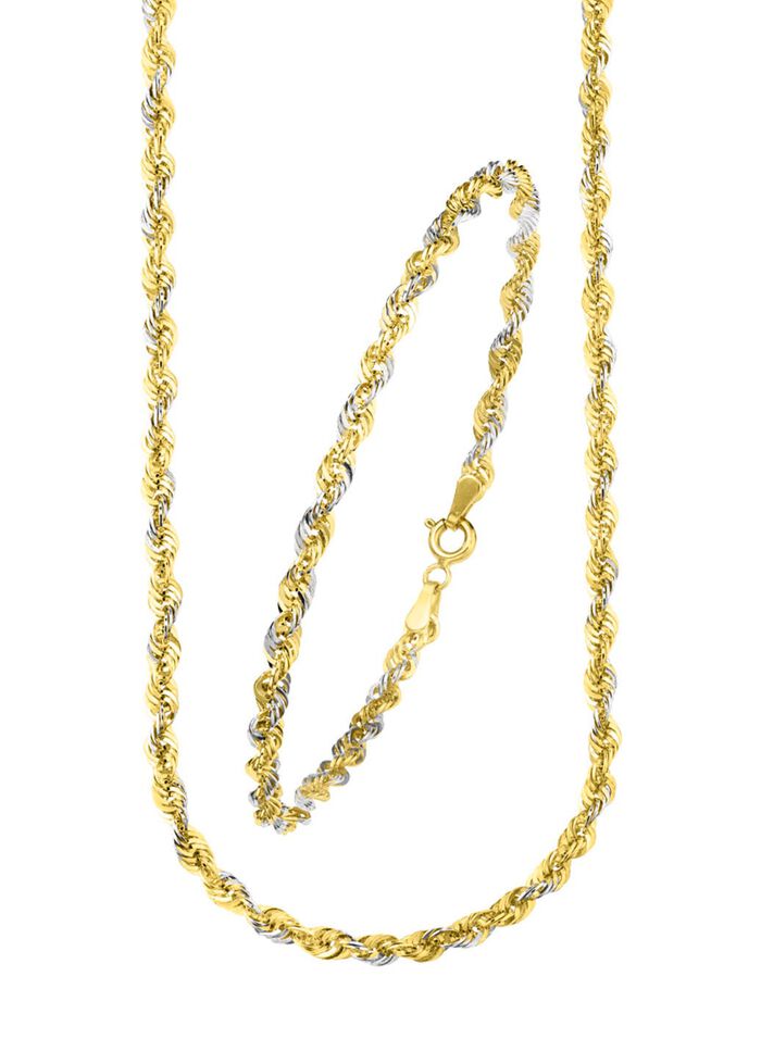 Stijlvolle koordkettingset van 585/- fijn goud 