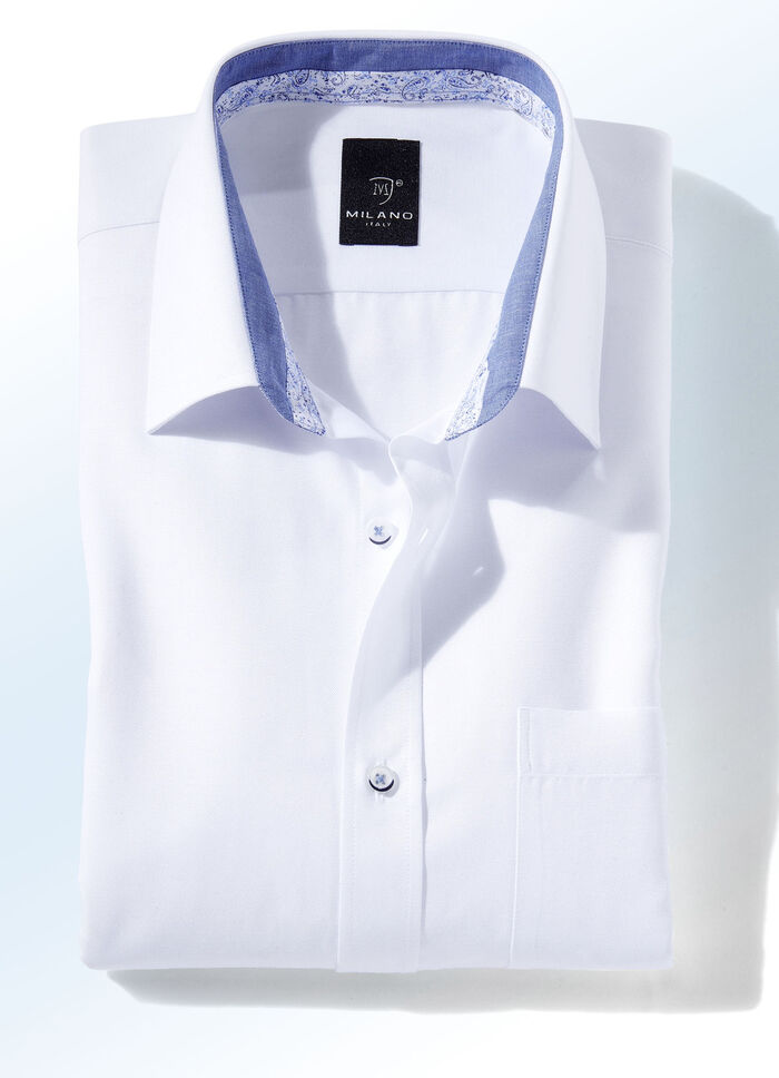 "Milano Italy" shirt met korte en lange mouwen in 4 kleuren WIT