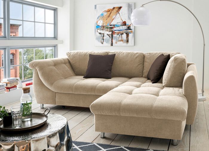 Hoekbank met decoratiekussen 