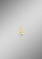 Hanger met diamanten en peridoot 