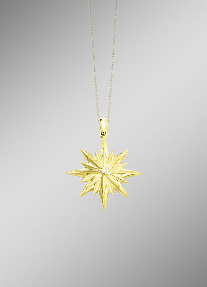 Grote sterhanger met briljant geslepen diamanten 