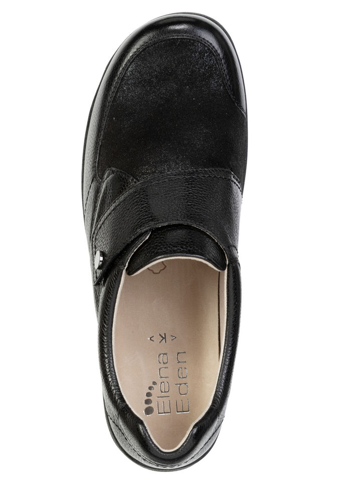 ELENA EDEN, comfortabele damespantoffels, breedte K, met uitneembaar voetbed SCHWARZ