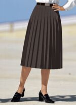 Rok met figuurstrelende plooien rondom DONKERBRUIN