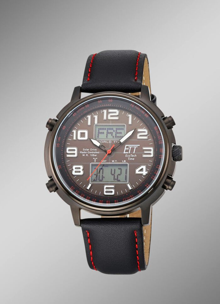 Radiogestuurd herenhorloge op zonne-energie 