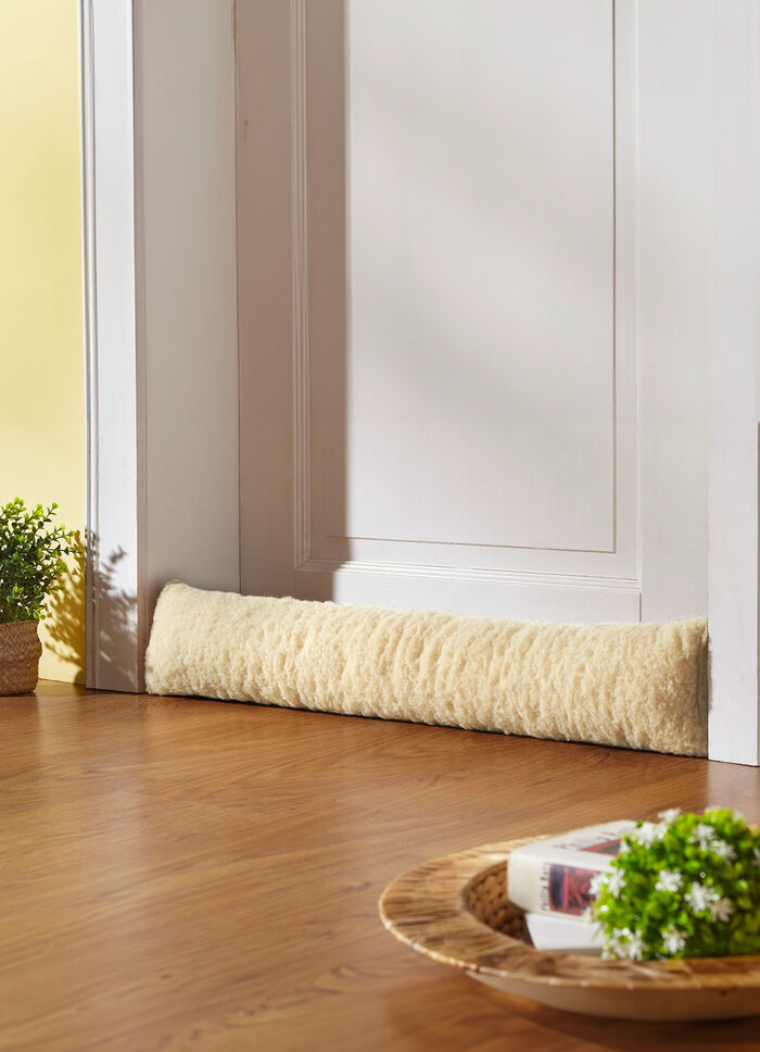 Tochtstopper van zuiver scheerwol NATUREL