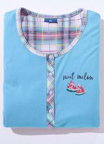 Twee-pack nachthemden van duurzaam katoen met knoopsluiting 